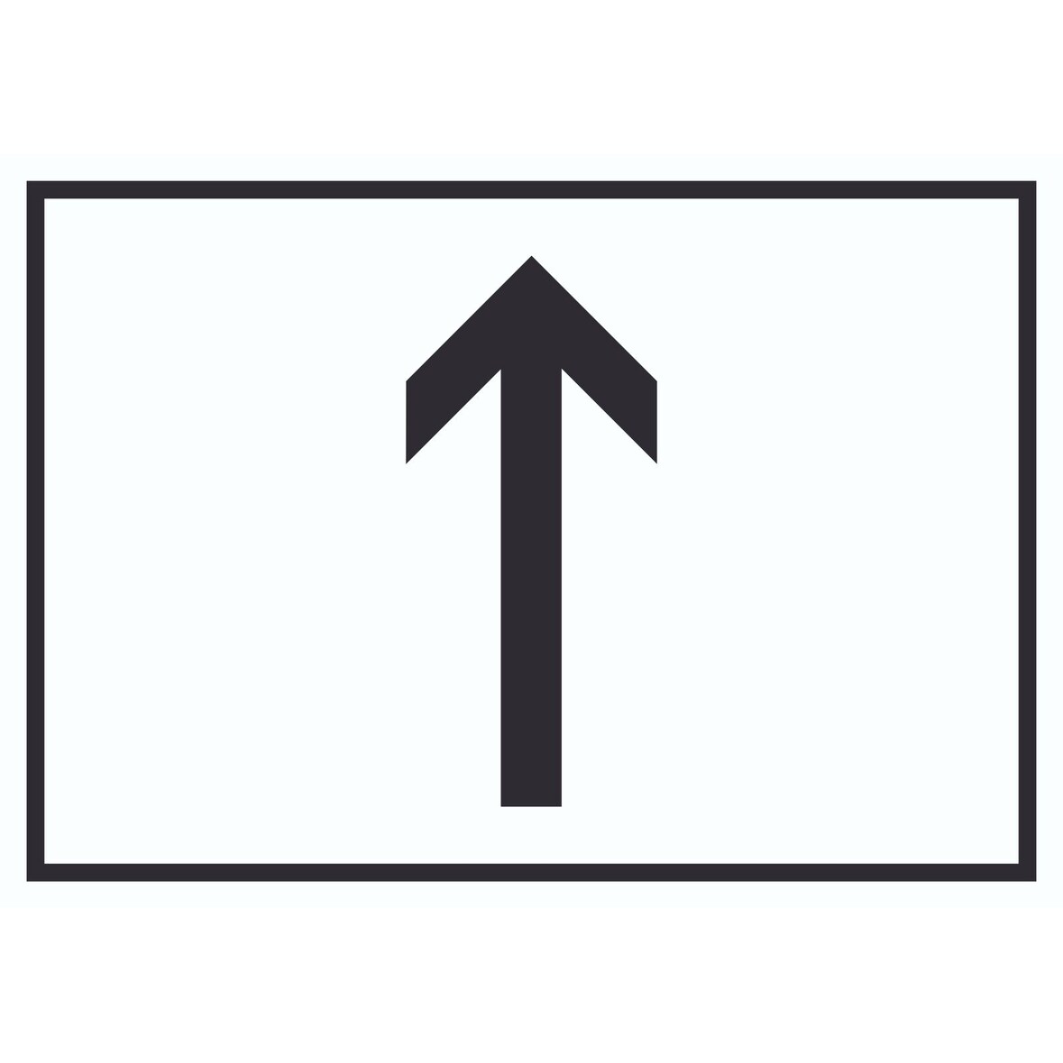 Richtungspfeil hoch Schild waagerecht schwarz weiss Pfeil A4 (210x297mm)