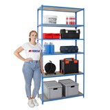 thumbnail of PROREGAL Schwerlastregal Giant Muli | HxBxT 250x110x50cm | Fachlast 200kg | Blau | Stecksystem Lagerregal Regalsystem Steckregal