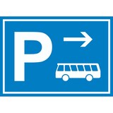thumbnail of Bus Reisebus Parkplatz Schild mit Richtungspfeil rechts waagerecht A4 (210x297mm)