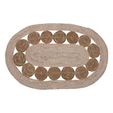 thumbnail of WellHome - Tapete oval feito de folhas de totora e milho, 80x50cm