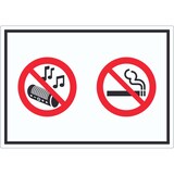 thumbnail of Aufkleber Musik und Rauchen verboten Symbol A9 (37x52mm)