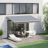 thumbnail of Outsunny Tenda da Sole Avvolgibile 3x2.5m a Caduta con Manovella Grigio