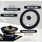 thumbnail of Briebe TotaLid Juego 2 Tapas Sartén Universal Ollas, Cacerolas, Multidiámetro Borde Silicona, Cristal Válvula, Transparente
