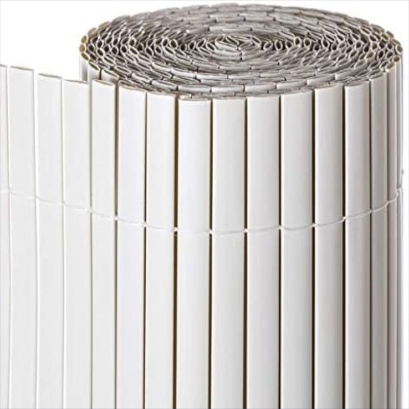Comercial Candela| Cañizo PVC Doble Cara| Blanco| 1X3M| Composición 100% PVC| Ocultación 90%| Lamas 11MM