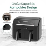thumbnail of Emerio Dubbele Heteluchtfriteuse 2600W - 2x3.6L - Dual zone - Digitaal display - 50-200ºC - Timer - Sync Function - Zwart AF-130376.1