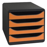 thumbnail of Exacompta 310788D 1x BIG-BOX ladenbox met 4 laden voor DIN A4+ documenten, Iderama, zwart-oranje