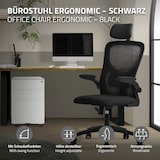 thumbnail of ML-Design Bürostuhl ergonomisch Schwarz, Mesh, Kopfstütze, Armlehnen, Lendenstütze, Wippfunktion, Drehstuhl mit Rollen, Computerstuhl Chefsessel