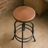 thumbnail of Sgabello da bar vintage industriale regolabile con poggiapiedi Klom-SGA551WNE