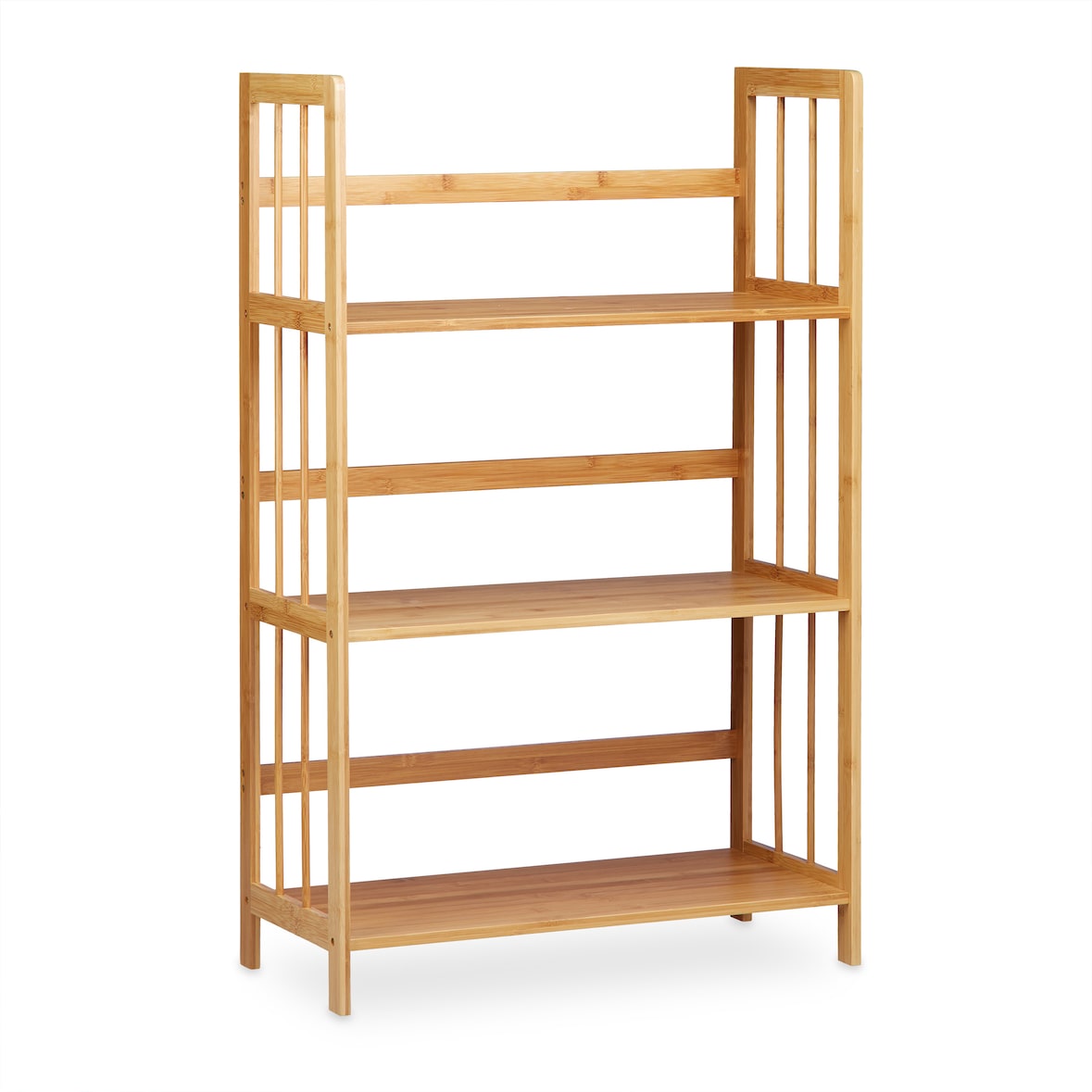 Relaxdays Standregal Bambus, Holz, 3 Ablagen, HxBxT: 88 x 55 x 26 cm, Bad Regal, Schuhregal, Bambusregal, natur braun