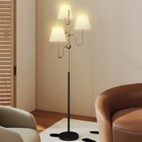 thumbnail of HOMCOM Lampada da Terra 3 Punti Luce e Interruttore a Pedale Oro
