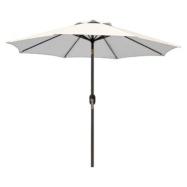 Ombrellone Da Giardino A Manovella Parasole Balcone Air Vent Inclinazione Regolabile Anti UV Impermeabile Mare Spiaggia Piscina Terrazzo 2.7 M Bianco