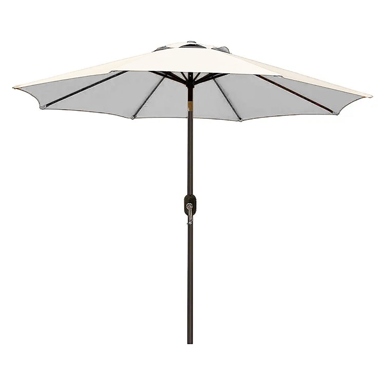 Ombrellone Da Giardino A Manovella Parasole Balcone Air Vent Inclinazione Regolabile Anti UV Impermeabile Mare Spiaggia Piscina Terrazzo 2.7 M Bianco