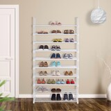 thumbnail of Relaxdays XXL Schuhregal Stecksystem, 10 Ebenen, modular, HxBxT: 175,5 x 93 x 30,5 cm, Schuhaufbewahrung Metall, weiß