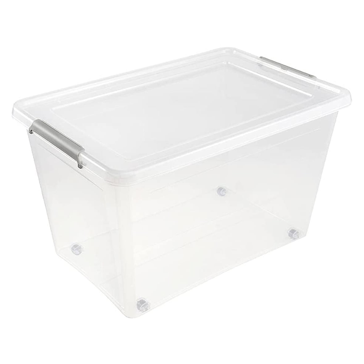Keeeper Lars - Clipbox Lars Aufbewahrungsbox 60 Liter 58x39x35cm transparent mit Rollen und Clipdeckel