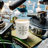 thumbnail of greenbox - Pappbecher doppelwandig Winter "Schneeflocke", 200 ml / 8 oz, Ø 80 mm, weiß, 500 St.