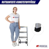 thumbnail of PROREGAL Stufenstehleiter ATLAS | beidseitig begehbar | 2x4 Stufen | Arbeitshöhe 2,41m | Traglast 125kg