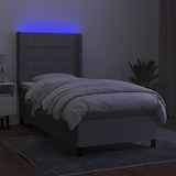 thumbnail of vidaXL Boxspringbett mit Matratze & LED Hellgrau 90x200 cm Stoff