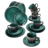thumbnail of 18tlg. Kaffeeservice Leros reactive glaze bluegreen - 24328350