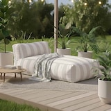 thumbnail of Conjunto modular de jardín rayado 5 plazas beige