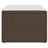 thumbnail of vidaXL Gartenhocker mit Kissen, Gartenstuhl mit abnehmbarem waschbarem Bezug, Hocker mit Stahlrahmen, Sitzhocker Terrassenhocker, Braun Poly Rattan