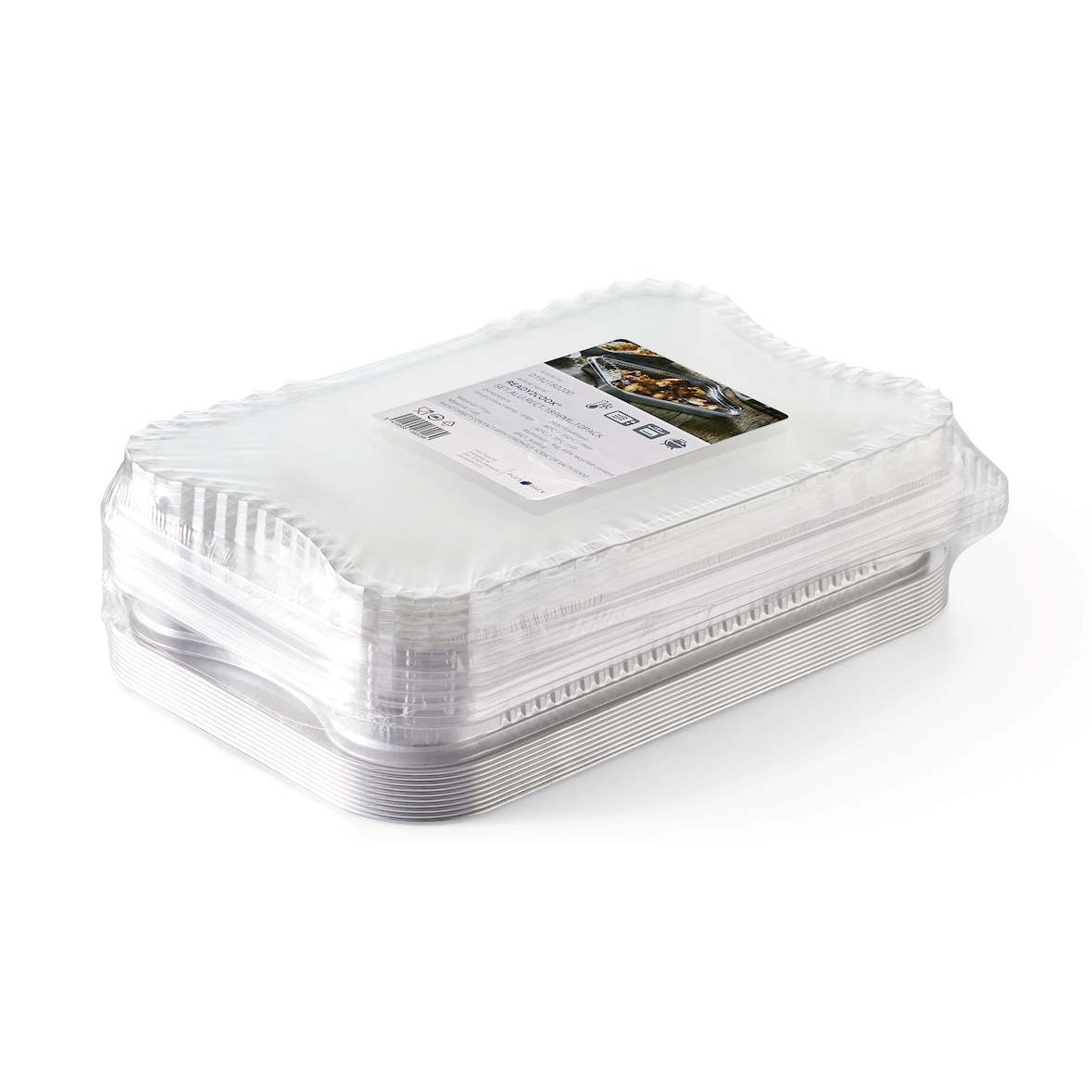 Ready2cook Plat en aluminium + couvercles en pet 1920 ml x 10