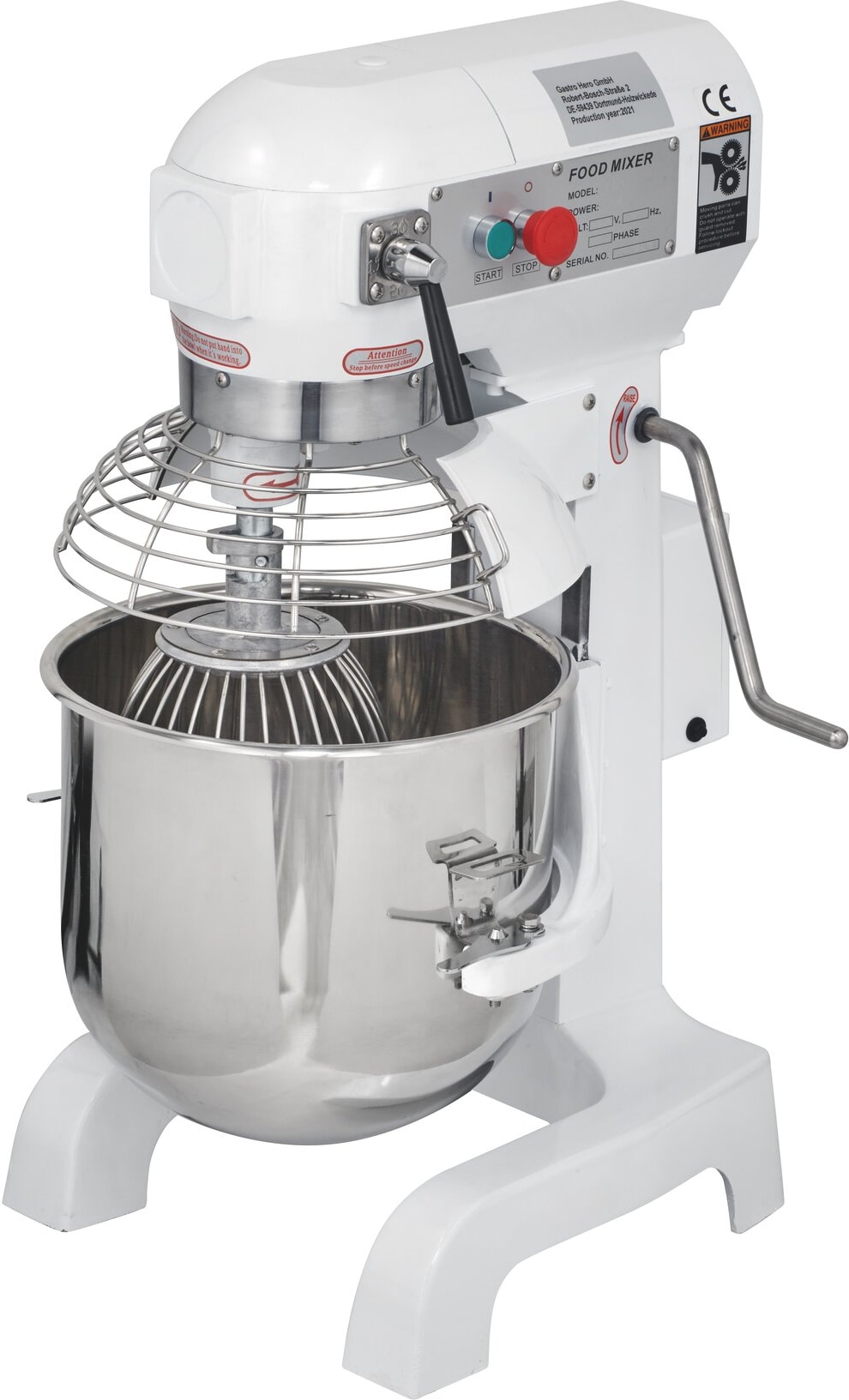 GastroHero Planetenrührwerk ECO 30 Liter – Edelstahlkessel, 3 Geschwindigkeiten, 950 W, 230 V
