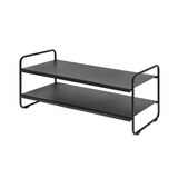 thumbnail of Schuhregal schmal Metall 2 Ebenen modern Design 80x33x33cm ZONE DENMARK schwarz