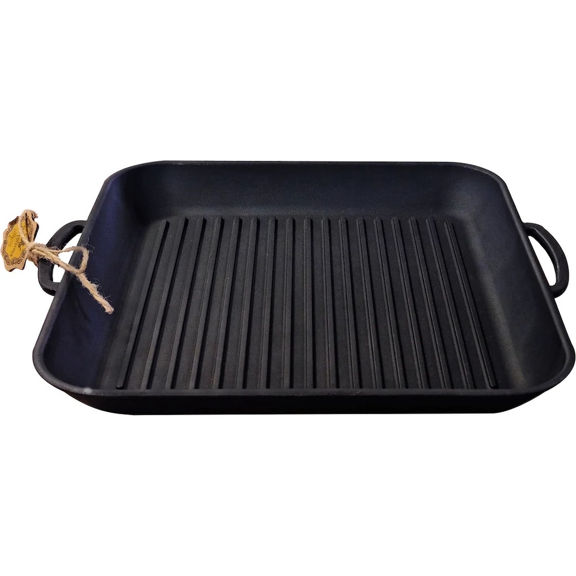 Quadratische Grillplatte aus Gusseisen – 35 x 35 x 4 cm – perfekt zum Grillen von Fleisch und Gemüse – Geschenk – PFAS-frei – Schwarz