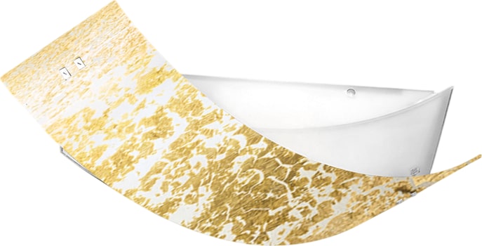 Camilla - Goldene Deckenleuchte 2XE27 max 2X70W IP20 - Moderne Wandleuchte mit silbernem Glasdiffusor und weißem Rahmen 63,5x39cm