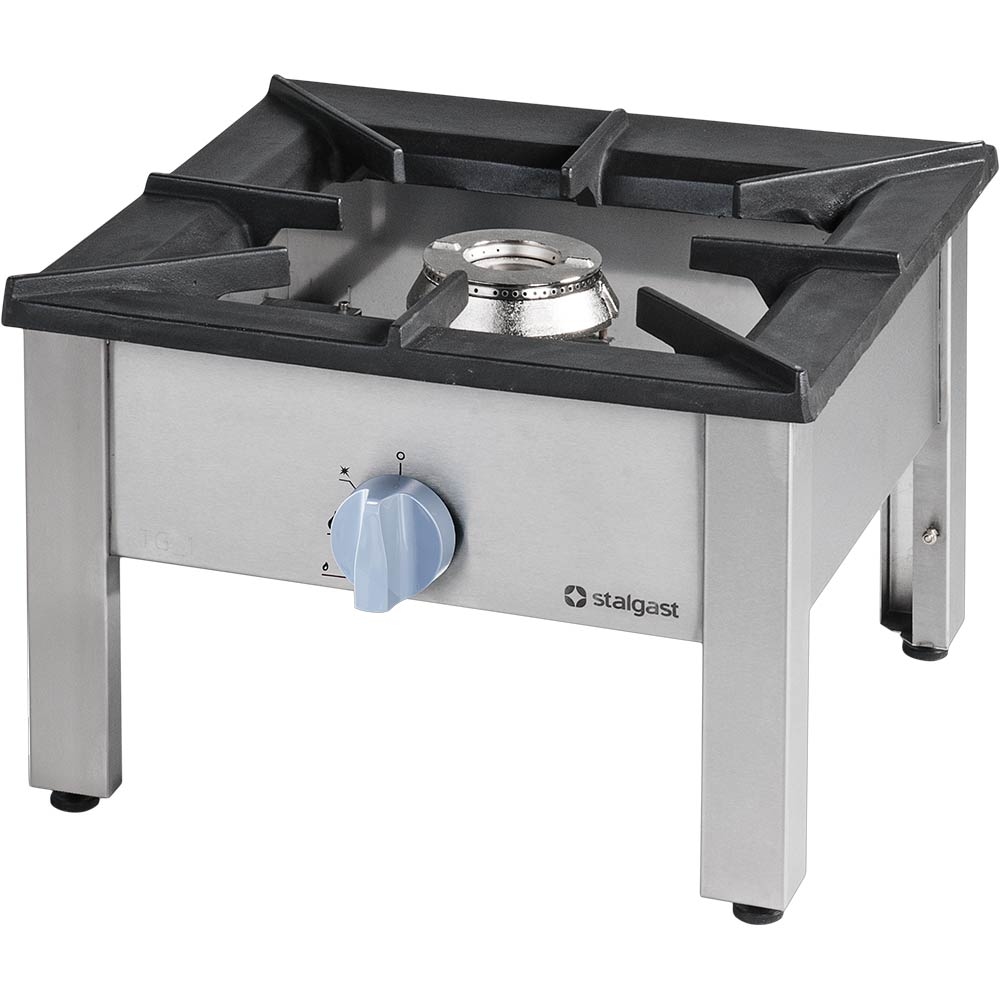 Stalgast Edelstahl Gas-Hockerkocher Top Power mit einem Brenner, 11kW, G30, 567x607x394 mm