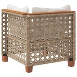 thumbnail of vidaXL Garten-Ecksofa mit Kissen Beige Poly Rattan