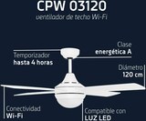 thumbnail of Orbegozo CPW 03120 - Ventilador de techo, 6 velocidades , 60 W, Blanco