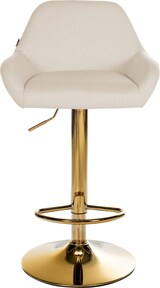 thumbnail of Barhocker BIKEL - Stoff Creme 51x52x89 cm Gold | Barstuhl Höhenverstellbar Mit Lehne Drehbar Tresenhocker Tresenstuhl Kneipenhocker Kneipenstuhl