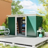 thumbnail of Outsunny cobertizo de jardín 280x130x172 cm base 3,2 m² caseta metálica para almacenamiento de herramientas con 2 puertas base y 2 ventanas