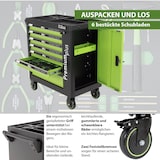 thumbnail of Werkstattwagen Premium plus bestückt 254tlg. 7 Schubladen Chrom Vanadium Werkzeug  abschließbar grün