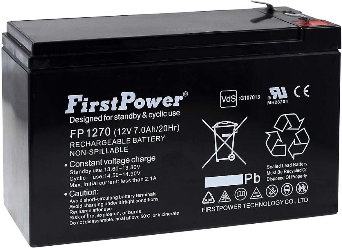 FirstPower Blei-Gel-Akku für USV APC Back-UPS BK500-UK 7Ah 12V