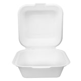 thumbnail of MONOUSO - Embalagem Cana-de-açúcar Branco 150x150x80mm (600 Uds)