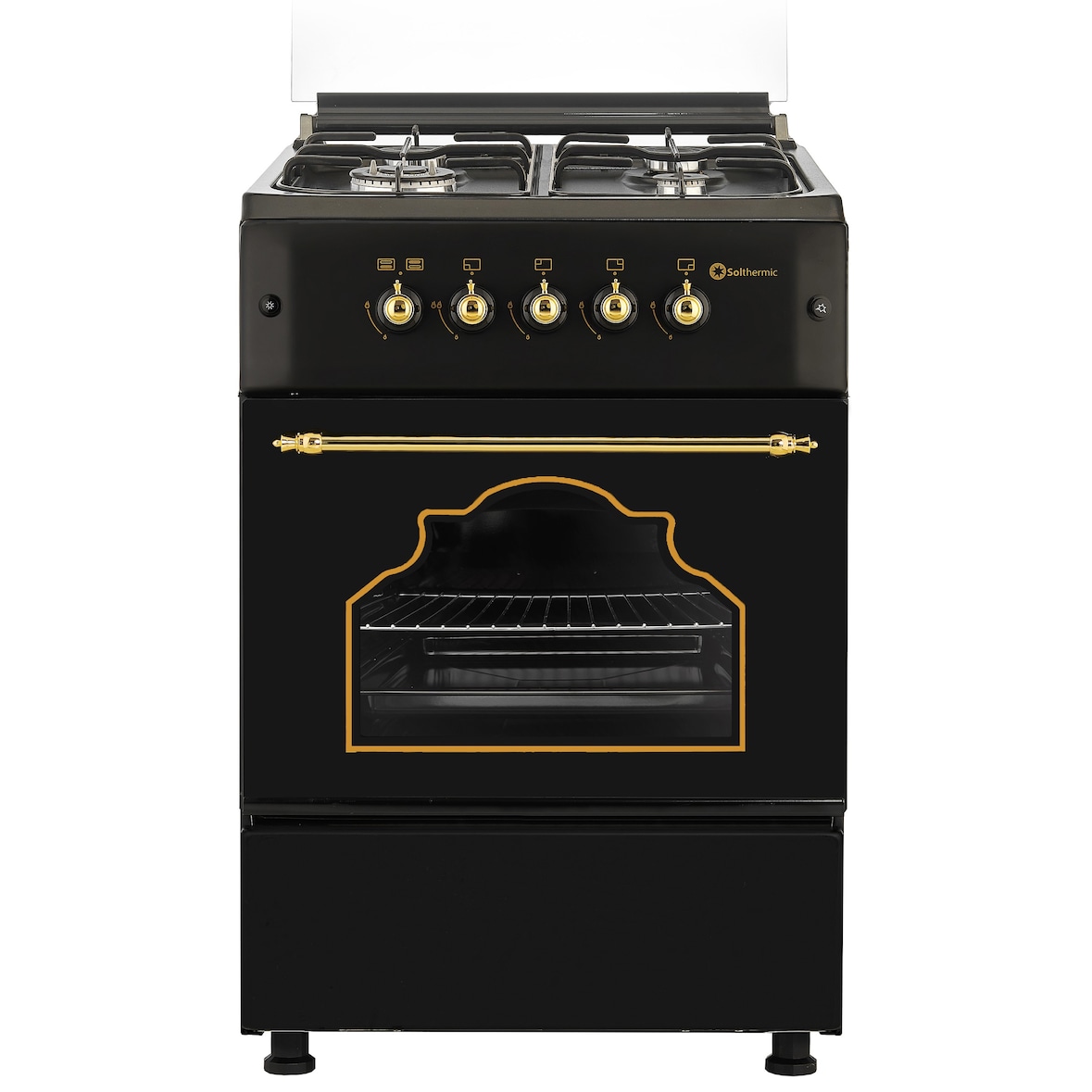 Solthermic Cocina F5s40g2rb Gas Negra Rústica 50x55