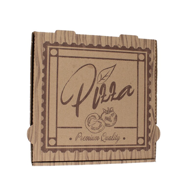 DayBays 3900 Stk. Pizza-Karton 31x31x4 cm  Braun Kraftpapier bedruckt mit Pizza-Motiv