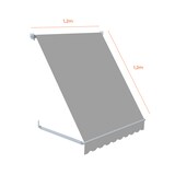 thumbnail of Rollmarkise für Fenster im Außenbereich 120 x 120 cm Graue – UV-Sonnenschutz-Gewebe aus Polyester 200 gr/m² – Decken- und Wandhalterung