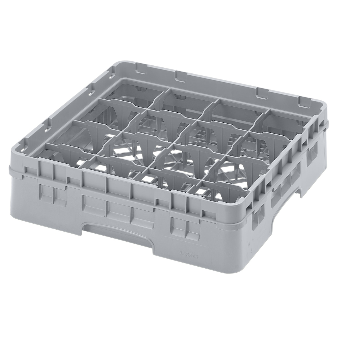 CAMBRO - 16S318-151 - Rack para lavagem 16 comp. 1 altura - 10,9 cm Ø máx. - alt. máx. 9,4 cm - 50 x 50 x 14,3 cm - Cinza claro