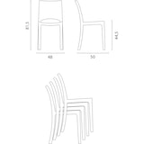 thumbnail of Set di 4 sedie B-side moderne in policarbonato fume', impilabili. Marchio Grandsoleil.  48x50x81,5