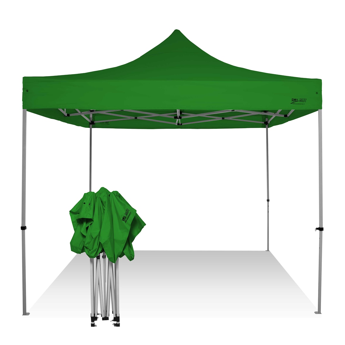 RAY BOT Gazebo pieghevole 3x3 verde professionale senza laterali PVC 350g
