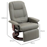 thumbnail of Relaxsessel TV Sessel Kunstleder Grau 78x87x100 cm mit 145 Grad verstellbarer Rückenlehne manueller Fußstütze drehbar ergonomisch