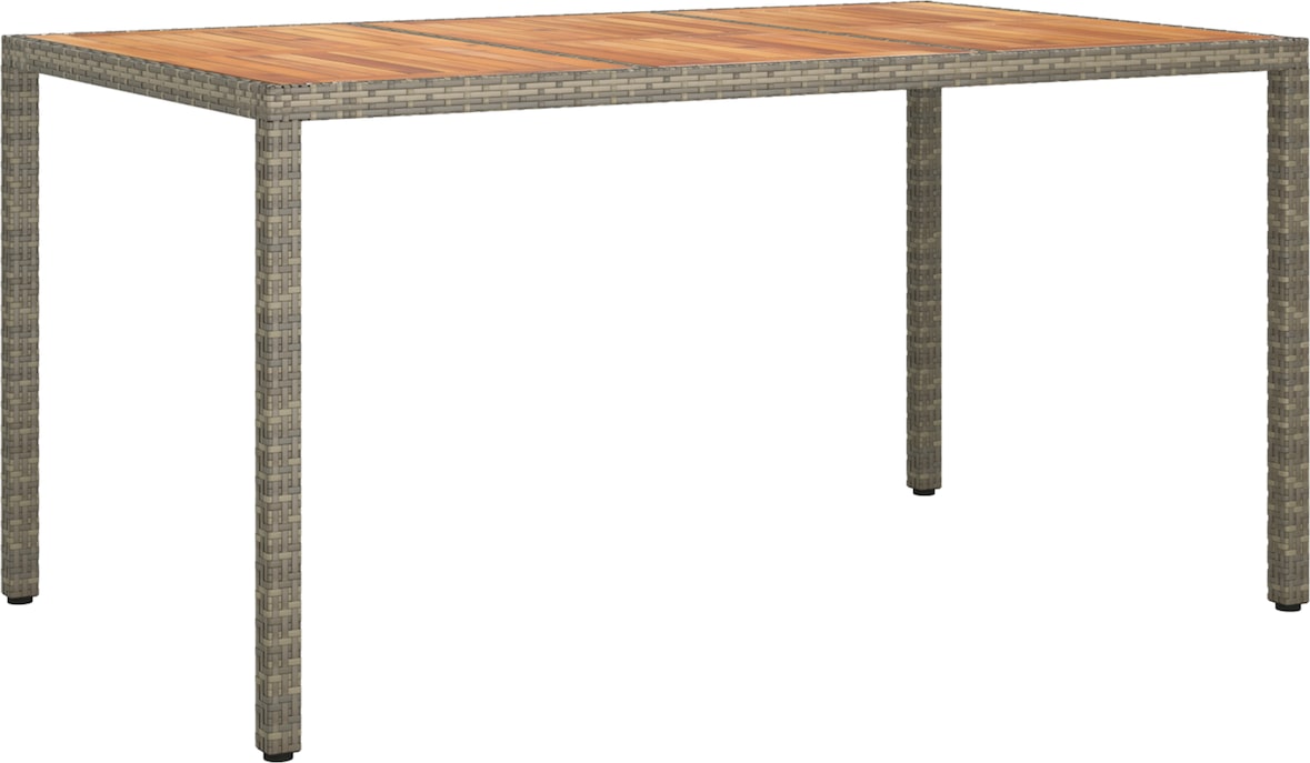 vidaXL Gartentisch Grau 150x90x75 cm Poly-Rattan