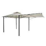 thumbnail of Pergola HWC-F94, Garten Pavillon, Stahl bewegliche Seitenwand 2,5x2,5m ~ creme-beige