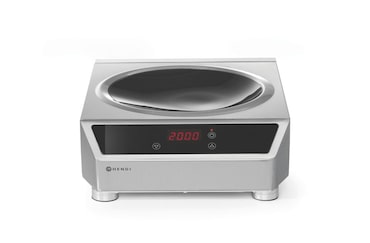 HENDI Wok à induction modèle 3500, Profi Line, Plaque de cuisson à induction, 230V/3500W, 340x450x(H)130mm