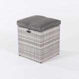 thumbnail of Saco de feijão de jardim de rattan sintético cor cinza com Almofada removível - Tamanho: 40x40x49 cm