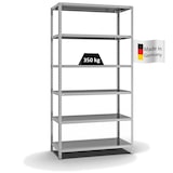 thumbnail of PROREGAL Fachbodenregal Schraubsystem | Grundregal | HxBxT 250x130x60cm | 6 Ebenen | Fachlast 350 kg | Beidseitig nutzbar | Verzinkt