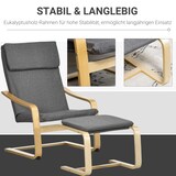 thumbnail of Relaxsessel Set mit Fußhocker Ohrensessel 80x67x99 cm mit Armlehnen Kopfstütze Leinenoptik Grau Holzgestell kompakt fürs Wohnzimmer